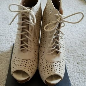 Lace Up Blocked Heel Charlotte Russe Booties with